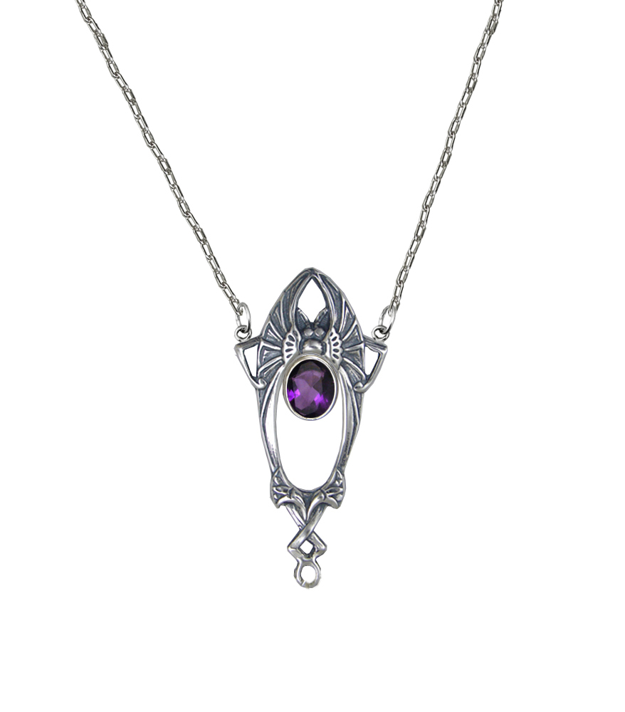 Sterling Silver Turn of the Century Design Necklace With Amethyst